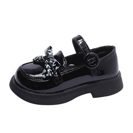 

Fashion Spring And Summer Children Casual Shoes Girls Leather Shoes Thick Soles Non Slip Buckle Patterns Bow Bog Kids Winter Boots