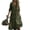 Deep Green, variant on Women's Boho Cotton Linen Dresses Summer V-Neck 3/4 Sleeve Casual Loose Midi Long Beach Dress