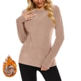 thumbnail image 4 of BLVB Thermal Shirts for Women Long Sleeve Tops Ladies Fleece Lined Undershirt Soft Crewneck Base Layer Tops for Winter Cold Weather, 4 of 8