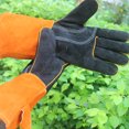 thumbnail image 4 of Leather Welding Protection Gloves Heavy Duty Black Welding Gauntlets Welders Cowhide Gloves, 4 of 5