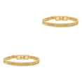 thumbnail image 1 of Minnieouse de Color sólido de 19cm/21cm, brazalete de acero de titanio, accesorio de moda para hombre, cadena de mano trenzada de moda, Oro 19CM 2piezas, 1 of 6