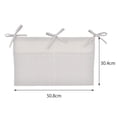 thumbnail image 4 of Bolsas de almacenamiento colgantes para cuna de bebé con correas ajustables, 2 bolsillos, organizador de lino para cuna de bebé, pañales, juguetes de tela, 4 of 6