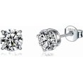 thumbnail image 1 of Silver Stud Earrings For Women, Hypoallergenic Sterling Silver Stud Earrings With Sparkly Gift, 1 of 5