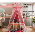 thumbnail image 6 of Bed Canopy for with Lights,Double Layer Princess Round Dome Dreamy Mosquito Net Bedding Girls Room Castle Play Tent Hanging House Decor Reading Nook Canopies(Gray/White), 6 of 13