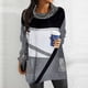 thumbnail image 1 of Pntutb Mujer Moda Casual Posicionamiento Impresión Pila Cuello Parche Bolsillo Manga Larga Tops Blusa Pntutb Pntutb-6291, 1 of 8