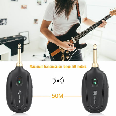 HERCHR Guitar Wireless System, M7 Digital Guitar Transmitter Receiver, Wireless Audio System for Electric Guitar Bass