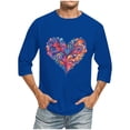 thumbnail image 2 of Nmnitkp Mens Shirts New Design Valentine's Day Love Print Men's Loose Fit Athletic 3/4 Sleeve T-Shirts Lightweight Quick Dry Short Tshirts Crew Neck Outdoor Workout Tops(Plus Size & Regular), 2 of 5