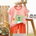 thumbnail image 3 of Toddler Boys Clothes Short Sleeve Cartoon Animals Letter Prints T Shirt Tops Adjustable Waist Shorts 2 Piece Summer Shorts Outfit Playwear Sets, 3 of 5