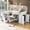 White, variant on DRNANLIT Twin Bunk Bed with Storage Stairs & Slide, Solid Pine Wood, Guardrails, Built-In Drawers & Desk, Space-Saving Bedroom Furniture, Gray