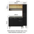 thumbnail image 3 of Mueble de Cocina Compacta Madesa 137cm con Tarja Emilly, 3 of 9
