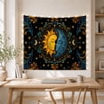 thumbnail image 5 of Sun and Moon Faces in Starry Night, Mystical Boho Celestial Wall Art for Astronomy Fans, Bohemian Wall Decor, Housewarming Gift Tapestry Wall Hanging for Bedroom and Living Room, 5 of 7