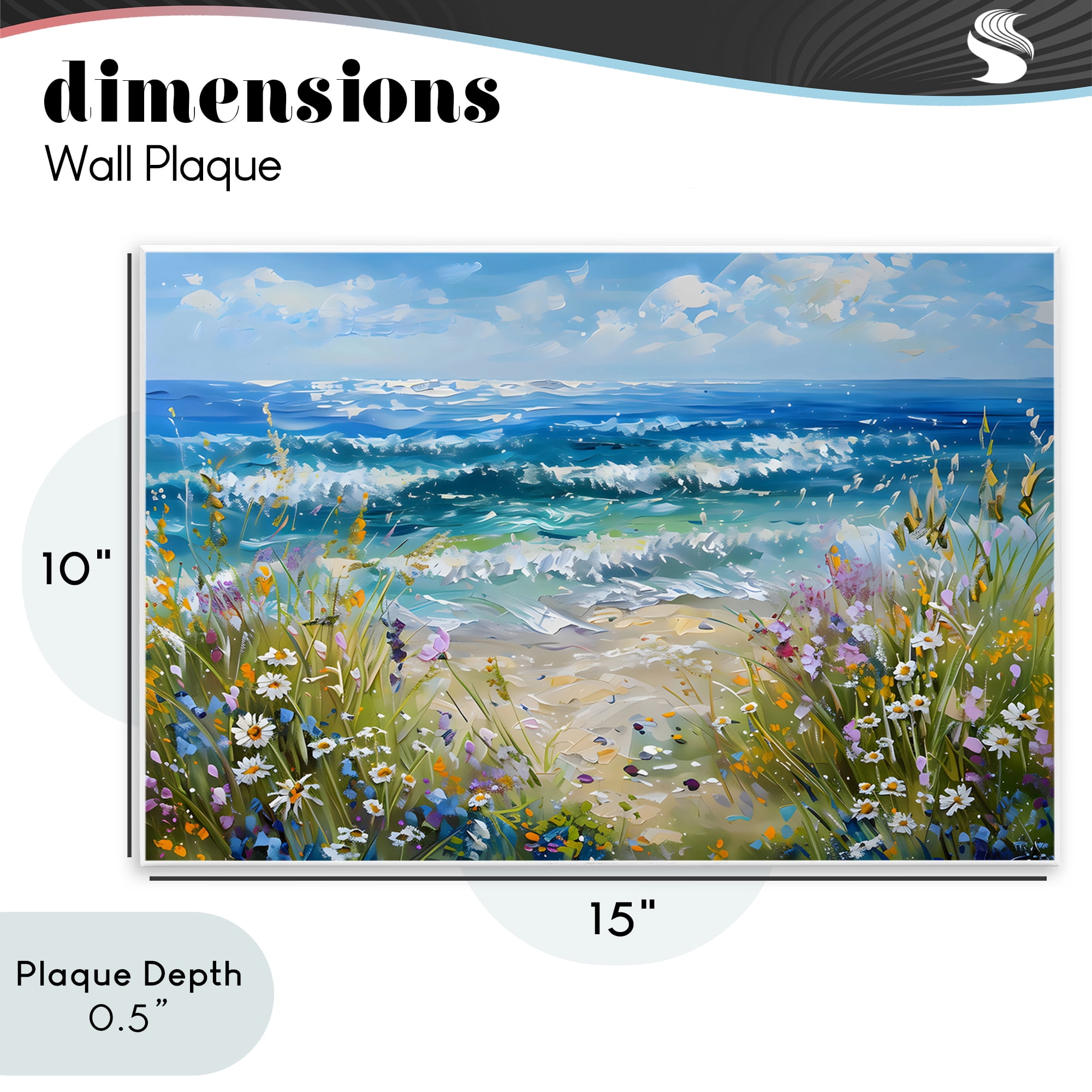 Stupell Industries Floral Beach Meadow by Ocean Wall Plaque Art, design by Creative Studio
