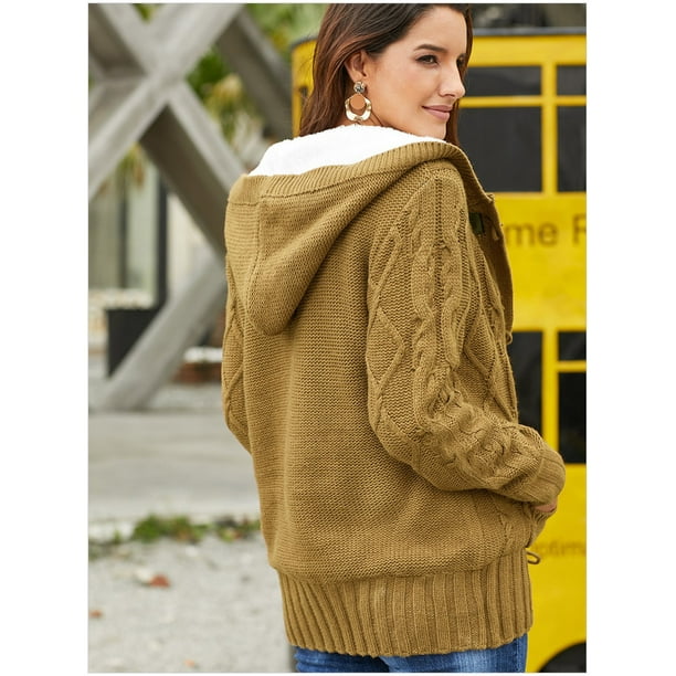 Knitted jacket cheap with hood