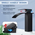 thumbnail image 2 of Grifo de lavabo moderno Black Falls, grifo de baño de diseño elegante, mezclador de baño de latón, agua fría y caliente disponible, grifo Black Falls, antioxidante, 2 of 5