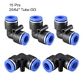 thumbnail image 3 of Plastic Elbow Push to Connect Tube Fitting 10mm Tube OD Pneumatic Air Push Fit Lock Fitting Blue 15pcs, 3 of 3