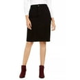 thumbnail image 2 of Charter Club Women's Tummy Control Denim Pencil Skirt Black Size 14 Petite, 2 of 3