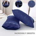 thumbnail image 5 of Auchen Satin Pillow Case, 2 Pack Satin Queen Silky Pillowcase for Hair and Skin, Satin Pillowcase Set of 2-King Size (20"x36")Dark Blue, 5 of 9