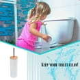 thumbnail image 5 of White Toilet Brush and Holder Set Padang with Bamboo Top - Stylish Bathroom Cleaning Solution for Modern Homes, 5 of 8