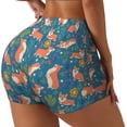 thumbnail image 1 of Fotbe Corgi with Flowers Shorts Sin Costuras – Shorts Deportivos de Cintura Alta para Mujer, Elásticos para Gimnasio, Yoga, Running o Ciclismo-Small, 1 of 8