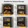 thumbnail image 2 of BGTREND Double Layer Bamboo Bread Box for Kitchen Countertop, Spacious Wooden Corner Bread Storage Container, Under Cabinet Organizer (Black, Extra Large), 2 of 7