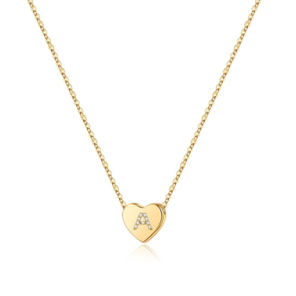 TINGN Initial Heart Necklace for Women Dainty Cubic Zirconia Initial Heart Pendant Necklace for Women Jewelry Gifts