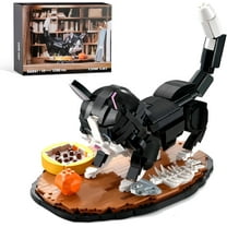 CUTEHELPER Tuxedo Cat Building Sets for Adult,Animal Building Toy with Display Base for Home or Office Decor,Gift for Teens Boys Girls 8-14  (1200pcs)