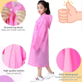 thumbnail image 3 of LQQBOX 1 Pack Rain Ponchos for Kids Reusable, EVA Raincoats for Boys Girls with Drawstring Hat, Waterproof Rain Coat, 3 of 7