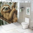 thumbnail image 7 of Autua Sloth Tree Branch Flowers Shower Curtain Decoration Washable with Hooks 69"x72, 7 of 7