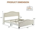 thumbnail image 2 of GymChoice Queen Size Upholstered Platform Bed Frame with Tall Headboard,Luxurious Velvet Button Tufted and Nailhead Trim Wingback,Arched Footboard,Sturdy Wooden Slats,Noise-Free,No Box Spring Needed, 2 of 9