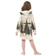 thumbnail image 7 of FORMRS Niños Bathrobe Unisex Hooded Robe Soft Plush Pajamas Sleepwear, Size 7-9T, Beige Christmas Trees, 7 of 7
