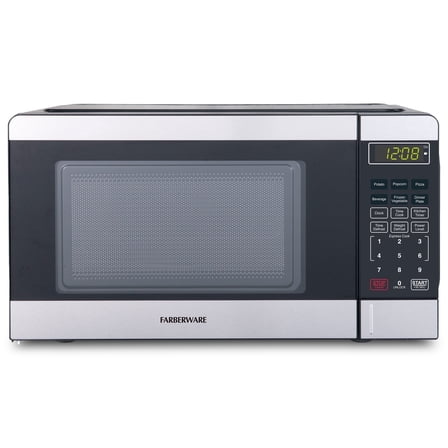 Farberware 0.7 Cu. Ft Compact Microwave Oven, 700W, Stainless Steel