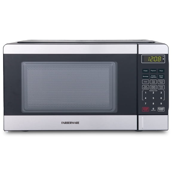 Farberware 0.7 Cu. Ft Compact Microwave Oven, 700W, Stainless Steel