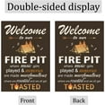 thumbnail image 3 of Welcome To Our Fire Pit Garden Flag Chalet Marshmallows Music Camper Yard Decoration Burlap Decor Rustic Vertical Double Sided for Garden Farmhouse House Yard Lawn Outdoor 12.5 x 18 Inch DIY, 3 of 8