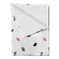 thumbnail image 2 of Leaf Soft Flannel Fleece Blanket, Red and Black Ginkgo Leaves Scattered on White Background with Minimalist Style, Cozy Plush for Indoor and Outdoor Use, 70" x 90", Red Black White, by Ambesonne, 2 of 5