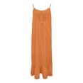 thumbnail image 5 of APEXFWDT Women's Summer Maxi Dress Backless Cami Cotton Linen Flowy Dresses Spaghetti Straps Beach Long Swing Dress,M,Orange, 5 of 6
