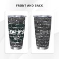 thumbnail image 3 of Taza térmica duradera de acero inoxidable 304 con temática del equipo de fútbol Jets con tapa y pajita Taza térmica de acero inoxidable de 20 oz Taza para automóvil Adecuada para bebidas frías y, 3 of 8