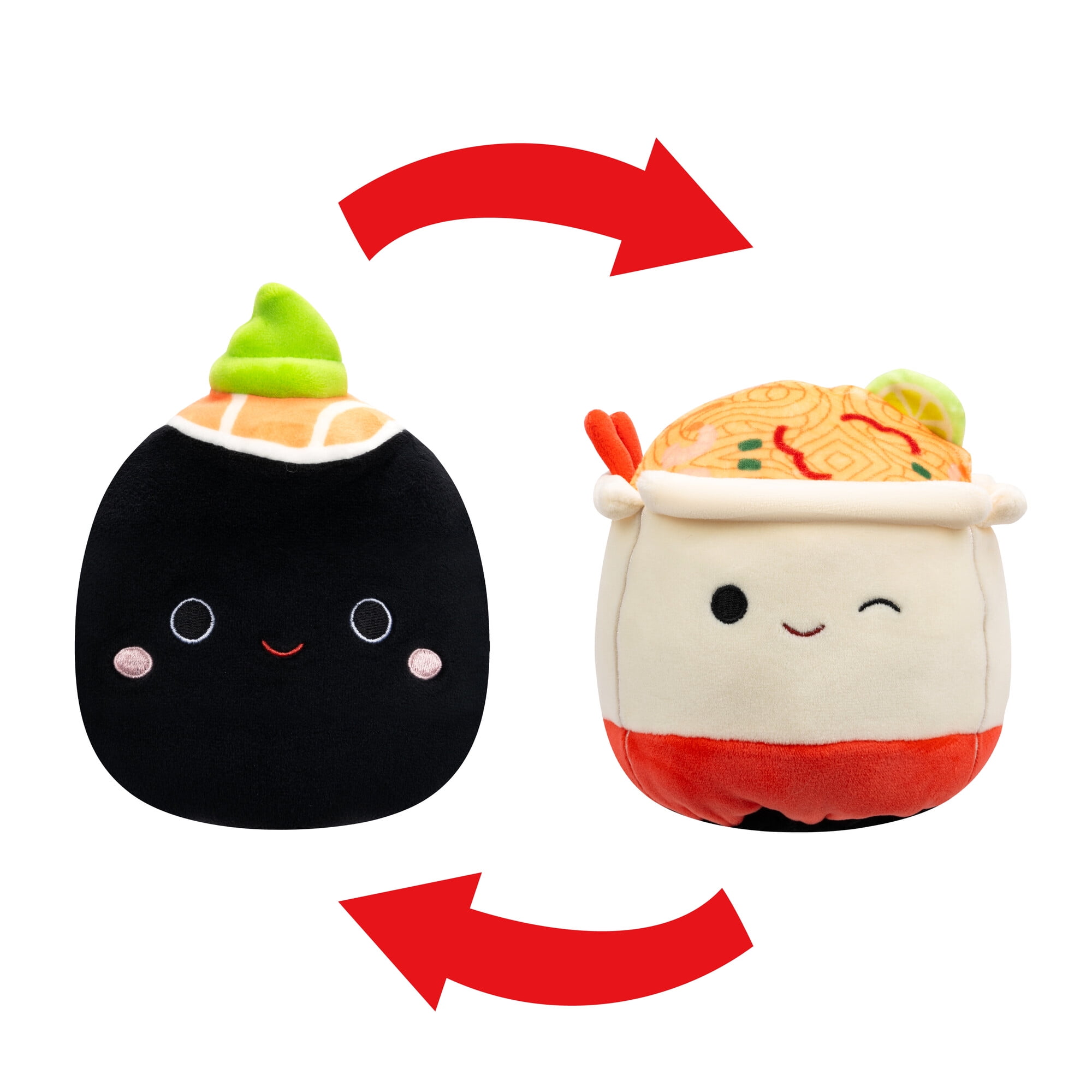 Squishmallows FlipAMallows Original 5-Inch Plush - Shozo the Nori Sushi & Daley the Takeout Noodles - Little Ultrasoft Official Jazwares Plush