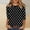 Black plus size polka dot tshirt a1, variant on MORESEC Women Plus Size Polka Dot Tshirt 3/4 Sleeve Round Neck Casual Basic Tee Vacation Travel Fashion Top, Sky Blue 4XL