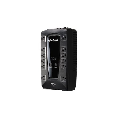 CyberPower Intelligent LCD AVRG750LCD 12 Outlet 750VA 450W Surge Protection and Battery Backup UPS System