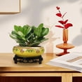 thumbnail image 4 of Maceta de cerámica china para interior con soporte, para bonsái hidropónico, para oficina, jardín, interior y exterior., 4 of 6