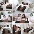 thumbnail image 5 of 3 Piece Brown Black White Duvet Cover Set Twin Size, Microfiber Comforter/Quilt Cover with Corner Ties and 2 Pillowcases, Contemporary Boho Modern Art All Season Soft Bedding with Zipper Closure, 5 of 8