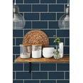 thumbnail image 6 of NextWall Retro Faux Subway Tile Peel and Stick Wallpaper (Navy Blue), 6 of 8