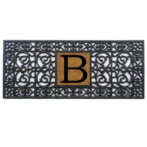 Home & More 170011741B Rubber Monogram Doormat 17-Inch X 41-Inch (Letter B)