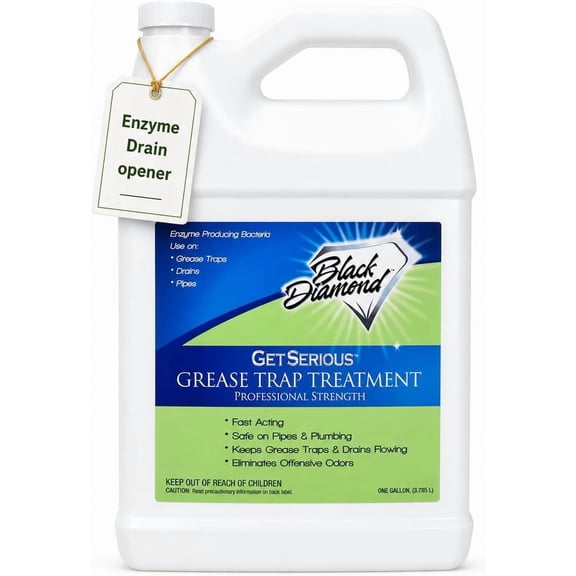 Black Diamond Stoneworks GET SERIOUS Grease Trap Treatment – Commercial Enzyme Grease Trap Cleaner & Drain Maintenance for FOG Reduction, Odor Control & Free-Flowing Drains