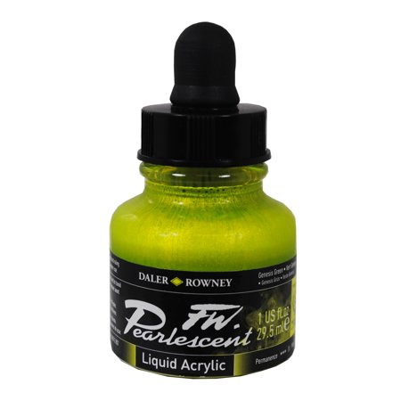 UPC: 0000050788798 | Daler-Rowney FW Pearlescent Liquid Acrylic  1 oz. Bottle  Genesis Green
