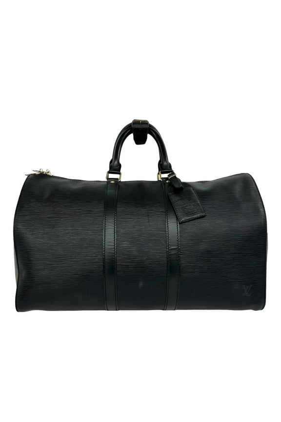 Pre-Owned LOUIS VUITTON Vintage Keepall Epi Leather Boston Bag Travel Black Noir 479-6
