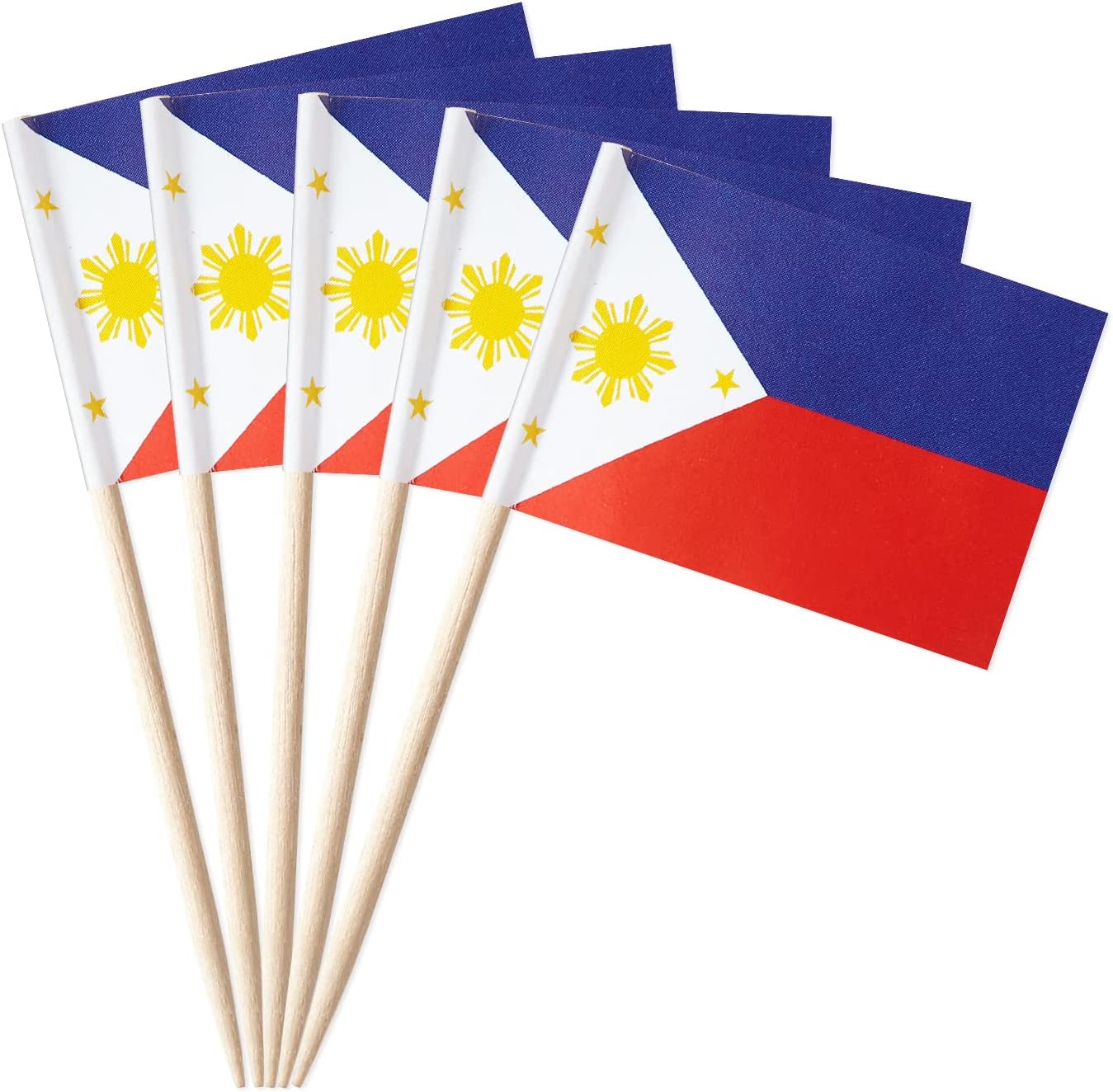 100 Pcs Philippine Flag Filipino Toothpick Flags Small Mini Philippines