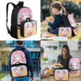 thumbnail image 2 of KUIFORTI Pink Axolotl Print Bookbag with Lunch Box, 4 Piece Kids Backpack Set for Elementary Middle School Students, Cute Boys Girls School Bag with Pencil Pouch Water Bottle Sleeve, 2 of 7