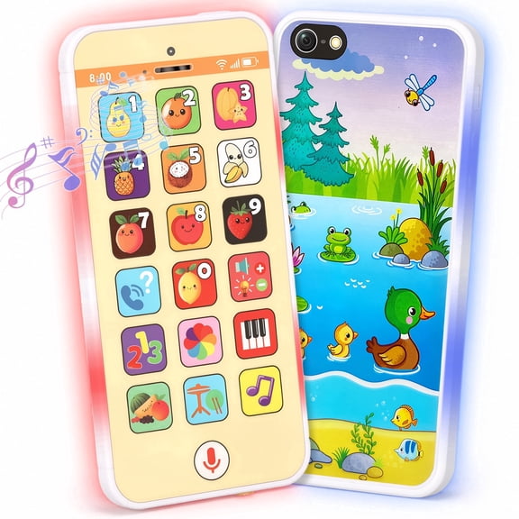 MYSPRI Baby Montessori Learning Educational Toys for Toddler Kids Boys Girls, Play Cell Phone with 11 Functions and Lights