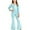 Sky Blue, variant on UQJfacai Girls Sparkly Jumpsuits Glitter Long Sleeve Cocktail Party Crew Neck Bodycon Flared Long Pants Rompers Onesies 2-17 Years